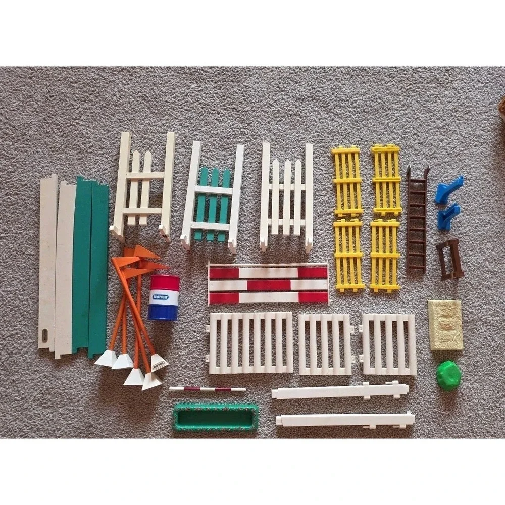 Horse Farm Accessories Lot , Both Plastic And Wood, Vintage